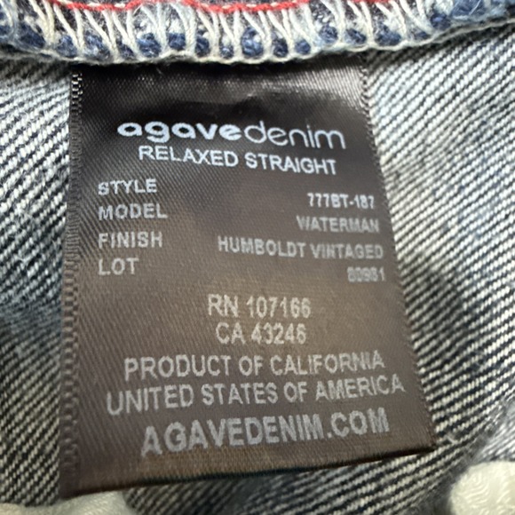 Agave‎ Copper Jeans Mens 40 Blue Relaxed Straight Waterman Humboldt Vintaged USA - Picture 4 of 12